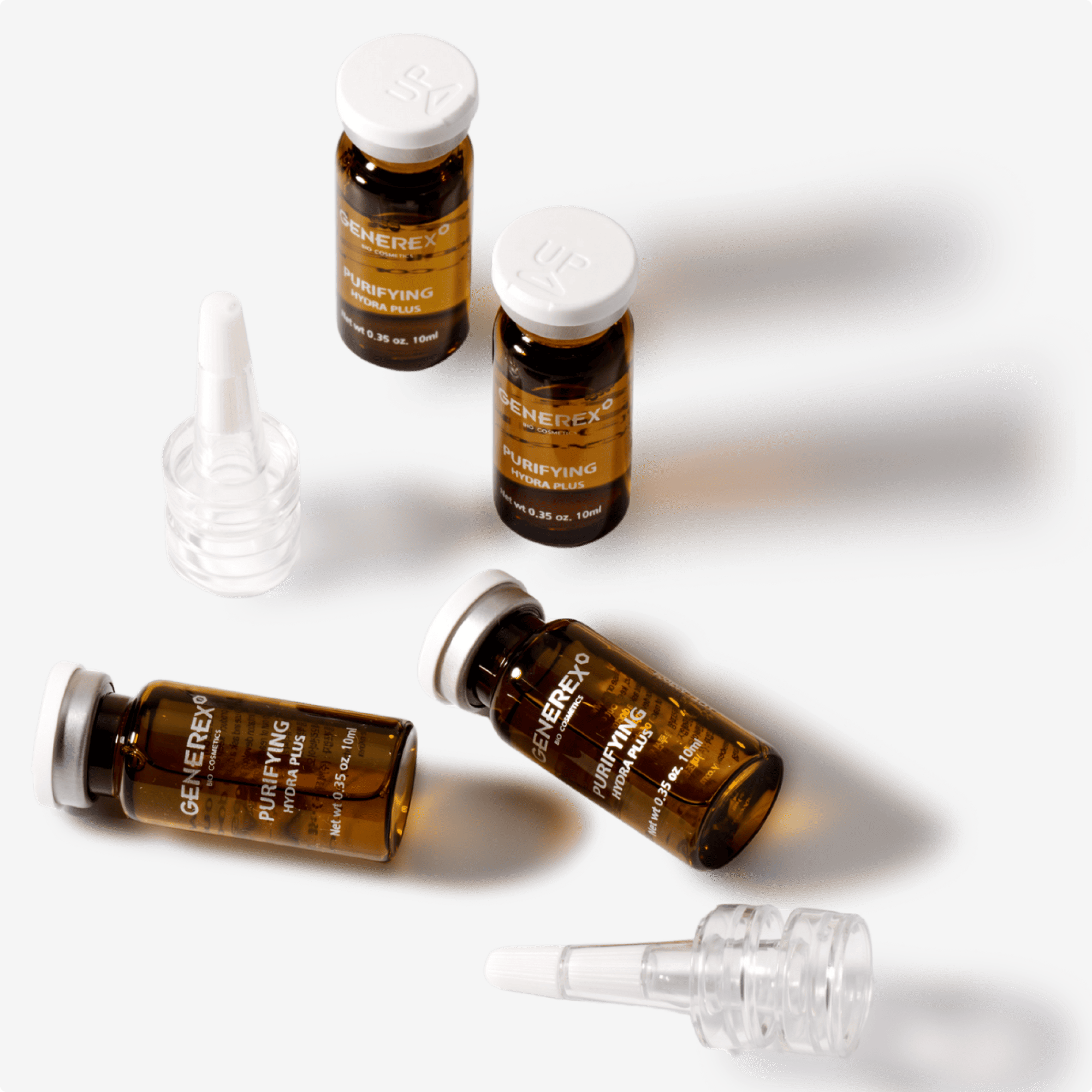 GENEREX PURIFYING SOLUTION AMPOULE HYDRA PLUS Очищающая успокаивающая ампула с функцией ANTI-POLLUTION 10ml*4